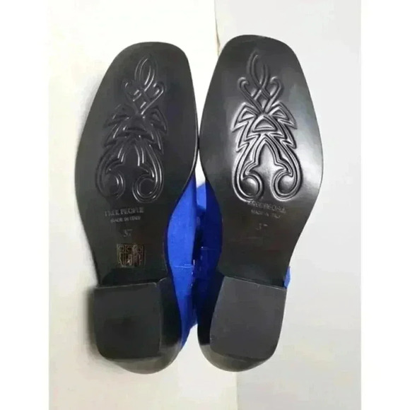 Free People Lockhart Tall Boots in Blue Suede Size 37 - Picture 7 of 7